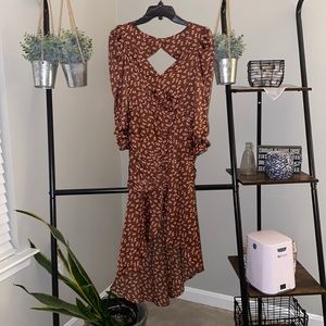 Floral open back midi dress